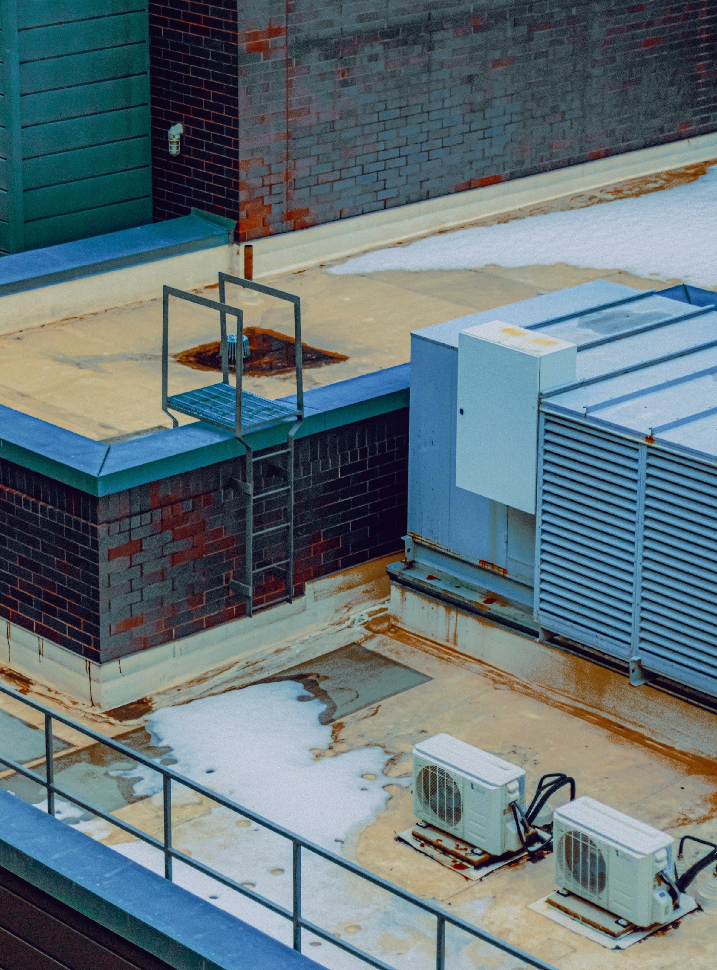 Rooftop air-handling units and condensers